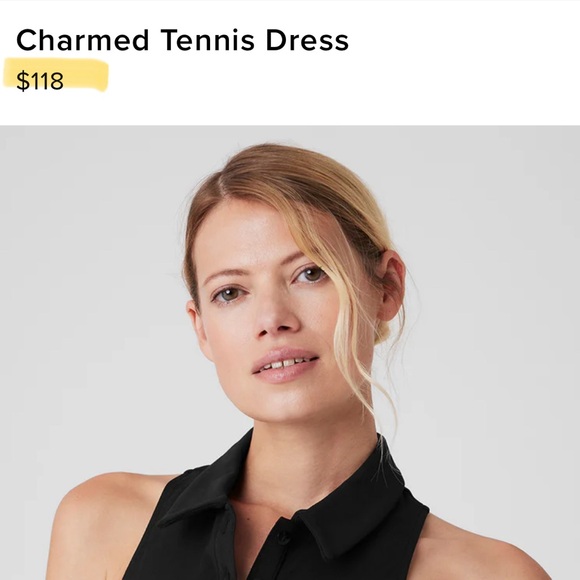 BLACK ALO TENNIS DRESS - CHARMED TENNIS DRESS (BRAND NEW) - Picture 3 of 8